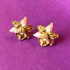 80s Gold Iris earrings